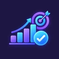 Rising analytics chart with a target